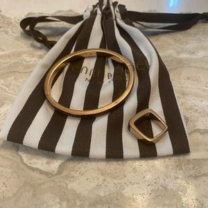 Henri Bendel Gold Bracelet & Ring with Burgundy Swarovski Crystals